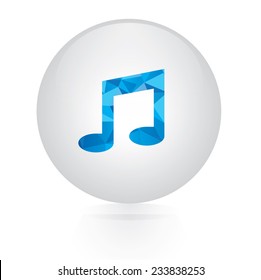 Vector - abstract blue music icon. circular button