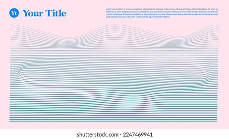 Vector abstract blue particles wave line on pink pastel background with Title Copy space
