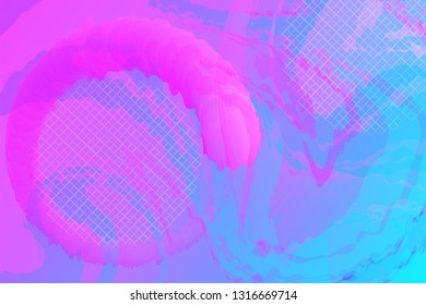 Vector abstract blue and pink background made as oil paint strokes.