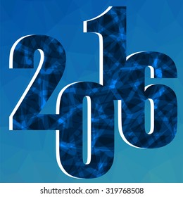 Vector Abstract Blue Polygonal Christmas Background. New Year Background