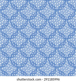 Vector Abstract Blue Pomegranate Texture Seamless Pattern