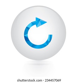 Vector - abstract blue reload one arrow icon. circular button 