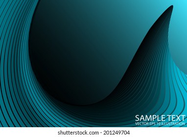 Vector abstract blue shiny shape curved - Abstract space vector background illustration