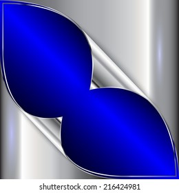 Vector abstract blue and silver metallic background