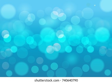 Vector abstract blue sky background with blur bokeh light effect.