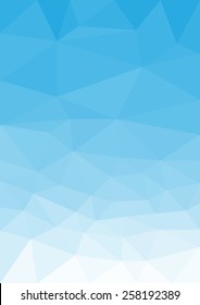 Vector abstract blue sky triangles origami polygon background.