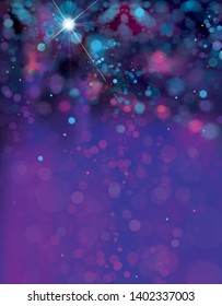 Vector  abstract, blue sparkle background. Christmas background.