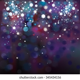 Vector abstract blue sparkle, bokeh background.