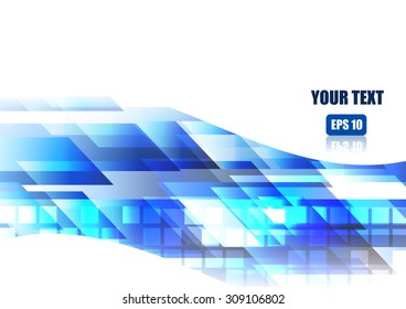 Vector : Abstract blue squares and blocks technology background