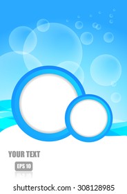 Vector : Abstract blue stripe and circle bubbles with space for text