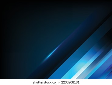 Vector abstract blue stripe on black background.