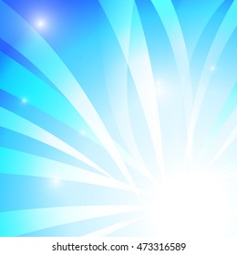 Vector : Abstract blue stripe with white background
