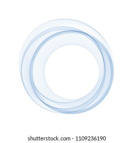 Abstrakter blauer Vektorwirl. Modernes Design. Auf dem Hintergrund, auf dem Sie Text platzieren können