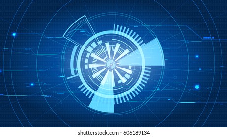 Vector abstract blue technology interface backgrounds - Shutterstock ID 606189134