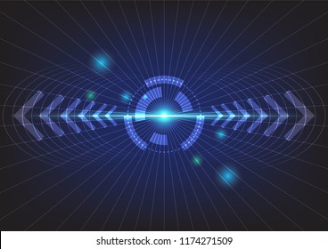 Vector abstract blue visulization background, energy, digital technology