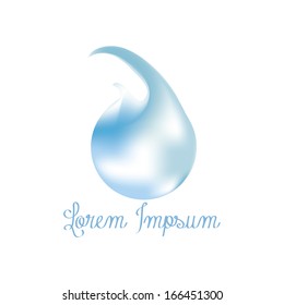A Vector Abstract Blue Water Icon Isolated