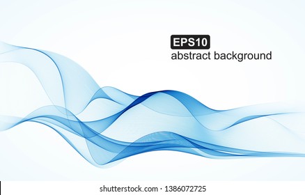 Vector Abstract blue waves background. 