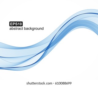 Vector abstract blue waves background.