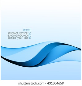 Vector abstract blue waves.Curved lines background.Brochure design template.Vector illustration