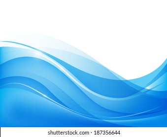 Vector Abstract Blue Wavy Background