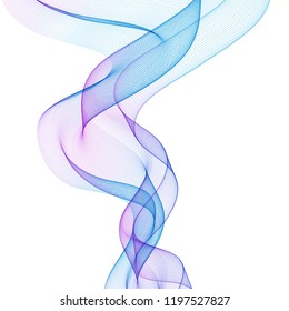 Vector abstract blue wavy lines