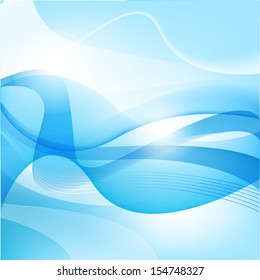 vector abstract blue wavy shiny background