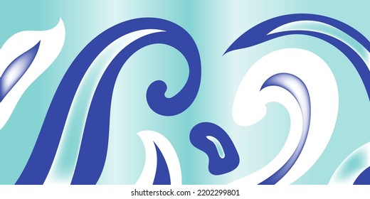 Vector of abstract blue white background with curle lines