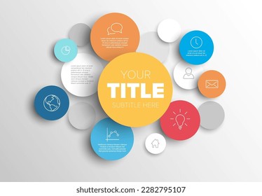 Vector abstract blue yellow orange circles illustration  infographic template with place for your content on white background multipurpose infographic template with place for your content