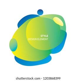  Vector abstract of blur free form shapes in gradient iridescent color effect soft transition. template of fluid organic shapes with plastic lines, forms. liquid effect background. place for text