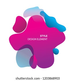  Vector abstract of blur free form shapes in gradient iridescent color effect soft transition. template of fluid organic shapes with plastic lines, forms. liquid effect background. place for text