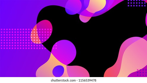 Vector abstract blur wave shapes in gradient iridescent colors effect soft transition. Slider template of fluid organic shapes with plastic lines, forms. Liquid effect background. Text place