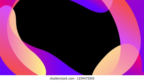 Vector abstract blur wave shapes in gradient iridescent colors effect soft transition. Slider template of fluid organic shapes with plastic lines, forms. Liquid effect background. Text place
