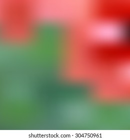 vector abstract blurred background. red poppy and green leaves.