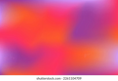 Vector abstract blurred background, smooth gradient texture color. Pattern for card, postcard, fons, presentation, print. Neon palette color gradients - blue, pink magenta, violet, red, orange, 