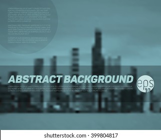 Fondo abstracto de la ciudad borrosa vectorial con lugar para el texto