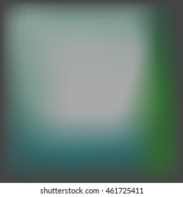 Vector abstract blurred dark green background. Dark edges.