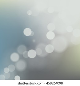 Vector abstract blurred grey background. Calm pale blue fond. Cool neutral bokeh fond. Glitters.