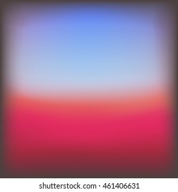 Vector abstract blurred horizon background. Dark edges. Magenta and blue colors.