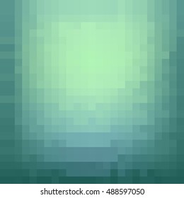Vector abstract blurred pixel green pattern background. EPS 8. Blur square fond