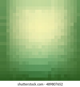 Vector abstract blurred pixel green pattern background. EPS 8. Blur square fond