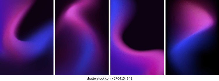 Vector abstract blurred purple, blue and black background gradient