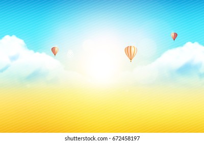 Vector: Abstract Blurred Summer Background, Bokeh, Defocused Background.