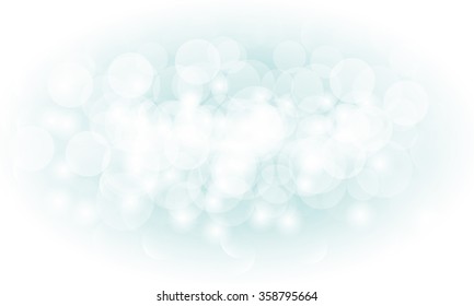 Vector abstract bokeh background. Blue. Defocused lights