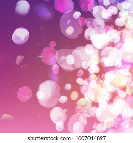 Vector abstract bokeh background. Festive defocused lights. Sparkles blur illumination. Blurred glow particles.