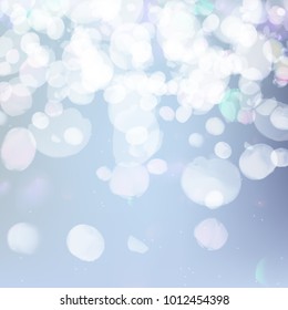 Vector abstract bokeh background. Festive defocused lights. Sparkles blur illumination. Blurred glow particles.