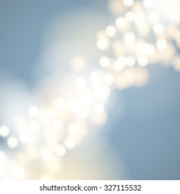 Vector abstract bokeh background. Festive unfocused lights.