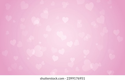 Vector abstract bokeh background with heart for valentine's day.