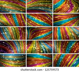vector abstract bokeh background set (eps10, CMYK colors)