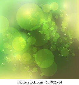 Vector abstract bokeh blur background. Festive defocused lights. design illustraton graphic for summer party, holiday vacation, green and organic event