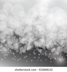 Vector abstract bokeh blur on grey background illustration